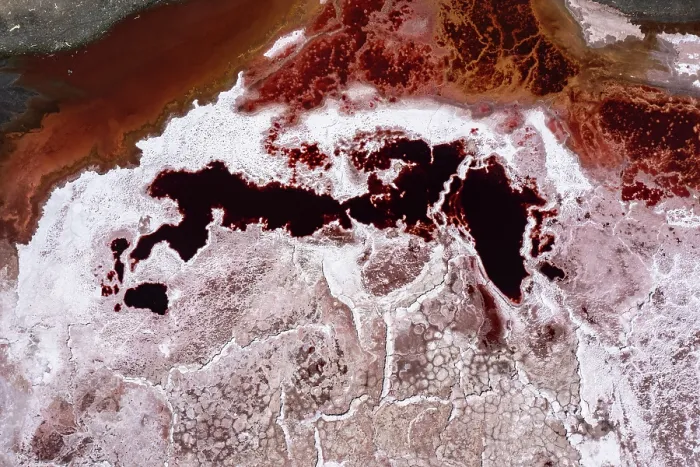 Framed Print : RF - Aerial view of soda on surface of Lake Magadi, Rift Valley, Kenya. September, 2023. (This image may be licensed either as rights managed or royalty free.) Framed Print : RF - Aerial view of soda on surface of Lake Magadi, Rift Valley, Kenya. September, 2023. (This image may be licensed either as rights managed or royalty free.)