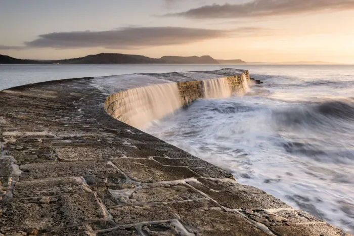 Framed Print : RF - The Cobb, breakwater, Lyne Regis, Dorset, UK. January 2016 Framed Print : RF - The Cobb, breakwater, Lyne Regis, Dorset, UK. January 2016