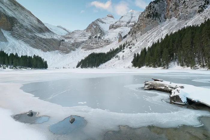 Framed Print : RF - Frozen lake surrounded by snow-covered mountains in winter, Ibon de Plan, Chistau Valley, Pyrenees, Huesca, Spain. December, 2023 Framed Print : RF - Frozen lake surrounded by snow-covered mountains in winter, Ibon de Plan, Chistau Valley, Pyrenees, Huesca, Spain. December, 2023