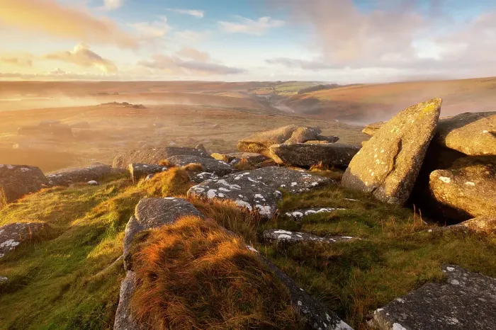 Framed Print : RF- Moorland view from Littaford Tor, near Two Bridges, Dartmoor National Park, Devon, England, UK, October 2012 Framed Print : RF- Moorland view from Littaford Tor, near Two Bridges, Dartmoor National Park, Devon, England, UK, October 2012