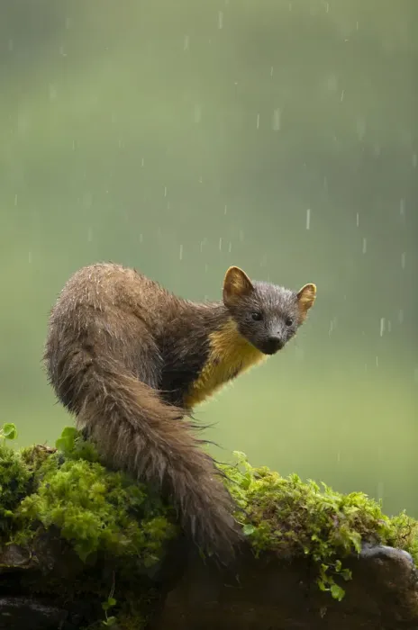 Framed Print : RF- Pine marten (Martes martes) in rain. Scotland, UK. July 2015 Framed Print : RF- Pine marten (Martes martes) in rain. Scotland, UK. July 2015