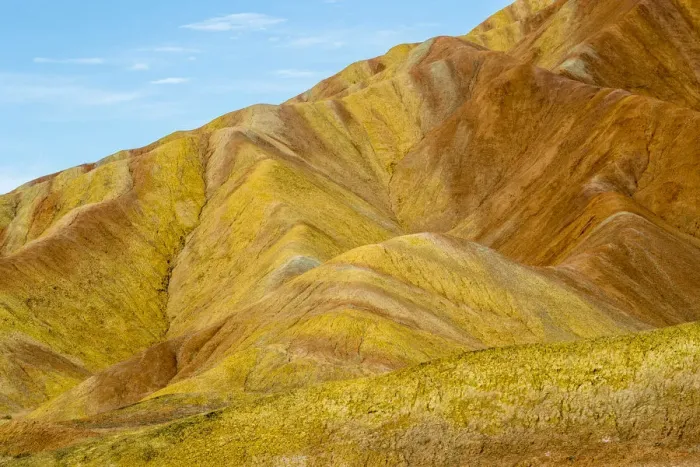 Framed Print : RF-Rainbow Mountains, strata within eroded hills of sedimentary conglomerate Framed Print : RF-Rainbow Mountains, strata within eroded hills of sedimentary conglomerate