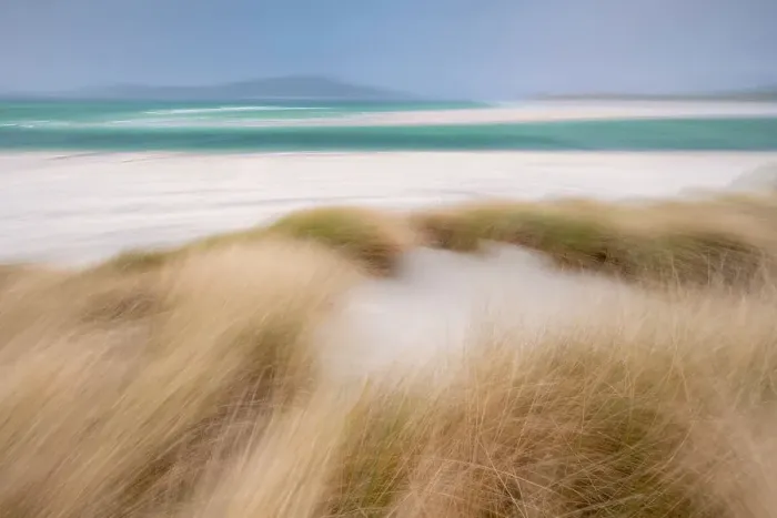 Framed Print : RF - Sand dunes with Marram grass (Ammophila arenaria) and beach at Seilebost beach, Isle of Harris, Scotland, UK. October Framed Print : RF - Sand dunes with Marram grass (Ammophila arenaria) and beach at Seilebost beach, Isle of Harris, Scotland, UK. October