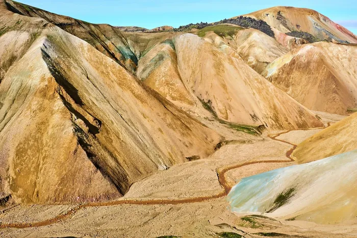 Framed Print : Rhyolite mountains, Landmannalaugar volcanic massif, Fjallabak Nature Reserve, Iceland. September, 2023