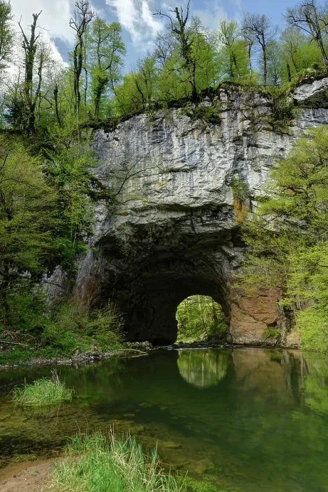 Framed Print : River under natural stone arch in karst landscape, Rakov Skocjan, Notranjskiu Regijski Park, Slovenia. May, 2023 Framed Print : River under natural stone arch in karst landscape, Rakov Skocjan, Notranjskiu Regijski Park, Slovenia. May, 2023