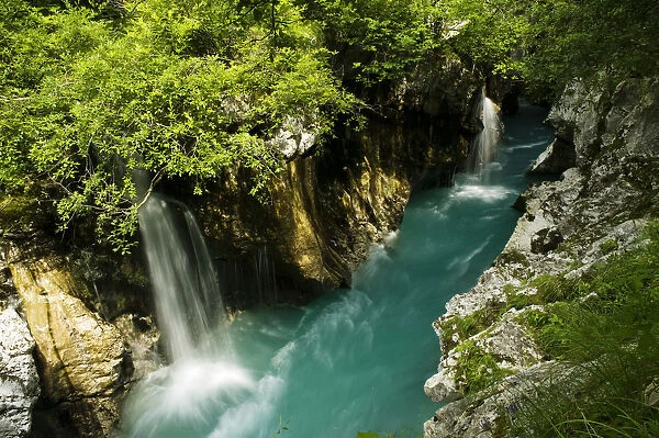 River Soca flowing through Velika korita, Triglav National Park, Slovenia, June 2009