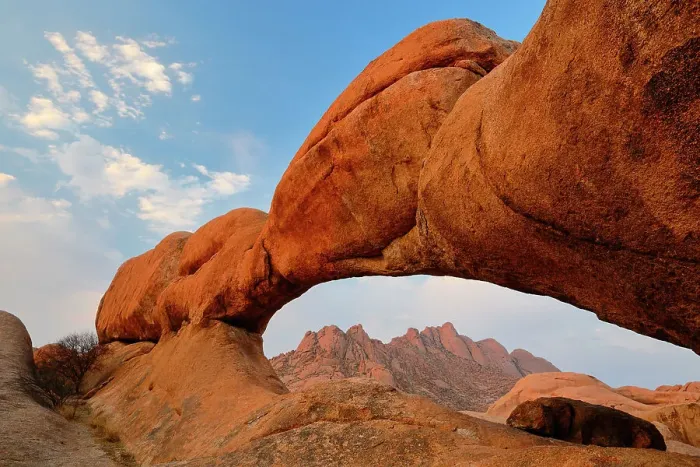 Framed Print : Rock arch in Spitzkoppe mountains, Namib Desert, Namibia, October Framed Print : Rock arch in Spitzkoppe mountains, Namib Desert, Namibia, October