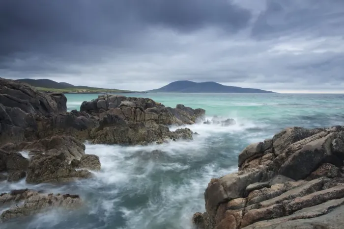 Framed Print : Rocky coast on Isle of Barra, Outer Hebrides, Scotland, UK Framed Print : Rocky coast on Isle of Barra, Outer Hebrides, Scotland, UK