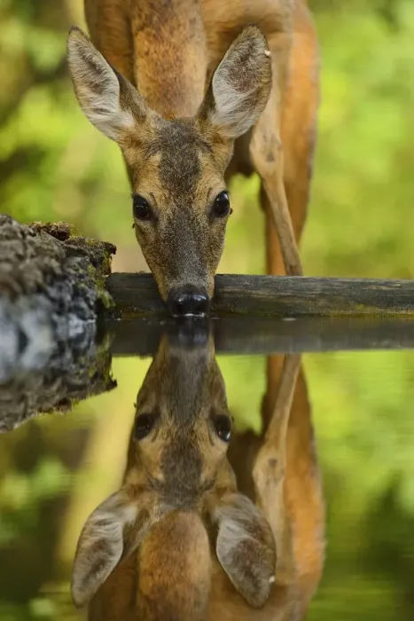 Framed Print : Roe deer (Capreolus capreolus) drinking, Pusztaszer protected landscape, Kiskunsagi, Hungary, May Framed Print : Roe deer (Capreolus capreolus) drinking, Pusztaszer protected landscape, Kiskunsagi, Hungary, May