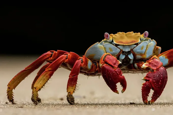 Framed Print : Sally Lightfoot crab (Grapsus grapsus) on beach, portrait, Santiago Island, Galapagos National Park, Galapagos Islands Framed Print : Sally Lightfoot crab (Grapsus grapsus) on beach, portrait, Santiago Island, Galapagos National Park, Galapagos Islands