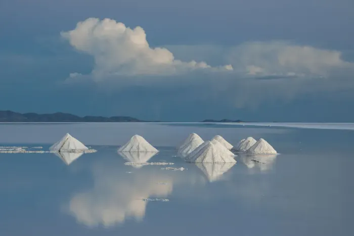 Framed Print : Salt cones on the Salar de Uyuni, Bolivia. March. The Salar is the world Framed Print : Salt cones on the Salar de Uyuni, Bolivia. March. The Salar is the world