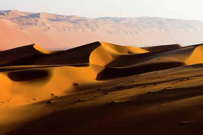 Framed Print : Sand dunes in Rub Al Khali Empty Quarter desert, Liwa, Abu Dhabi, UAE. February, 2014