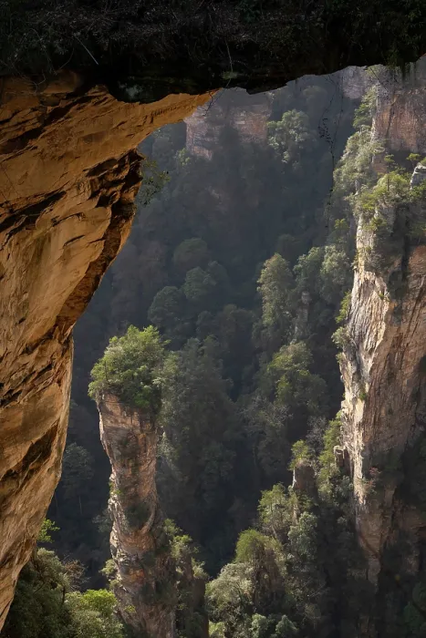 Framed Print : Sandstone pillars at the Zhangjiajie National Forest Park, Wulingyuan Scenic area