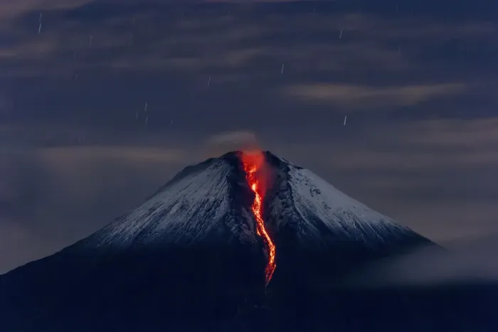 Framed Print : Sangay volcano erupting at night. Sangay National Park, Morona Santiago, Ecuador Framed Print : Sangay volcano erupting at night. Sangay National Park, Morona Santiago, Ecuador