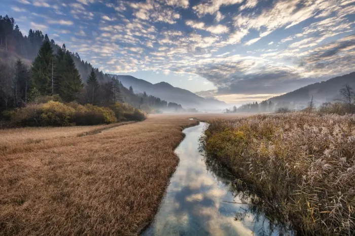 Framed Print : Sava Spring at dawn, Triglav National Park, Slovenia. October 2017 Framed Print : Sava Spring at dawn, Triglav National Park, Slovenia. October 2017