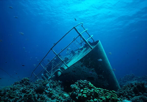 Shipwreck of the small freighter Ora Verde that sank in 1980, Grand Cayman Island