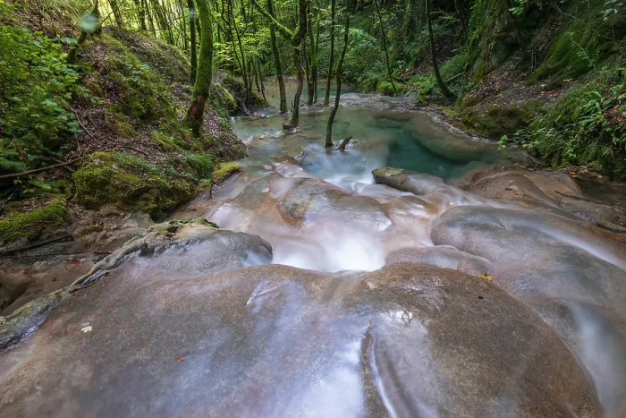 Framed Print : Small limestone basin on the Arene river, Virieu-le-Grand, Bugey Mountains, Ain, France. September, 2020 Framed Print : Small limestone basin on the Arene river, Virieu-le-Grand, Bugey Mountains, Ain, France. September, 2020