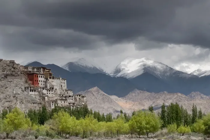 Framed Print : Spituk Gompa seen from the left bank of the Indus river, Leh region, Ladakh, India