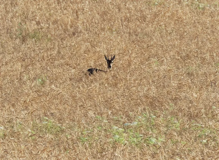 Framed Print : Steenbok (Raphicerus campestris) hiding in a wheat field, Malgas, Cape Province, South Africa Framed Print : Steenbok (Raphicerus campestris) hiding in a wheat field, Malgas, Cape Province, South Africa