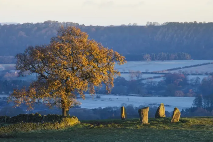 Framed Print : Nine Stone Close stone circle, Peak District National Park, Derbyshire, UK. November Framed Print : Nine Stone Close stone circle, Peak District National Park, Derbyshire, UK. November