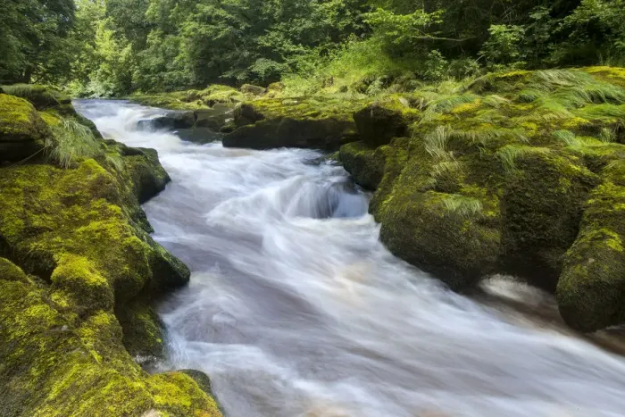 Framed Print : The Strid, River Wharfe, slow shutter speed showing movement of the water, Bolton Abbey Estate Framed Print : The Strid, River Wharfe, slow shutter speed showing movement of the water, Bolton Abbey Estate