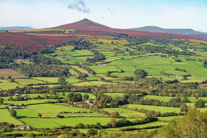 Framed Print : Sugar Loaf mountain as seen from the Skirrid, Brecon Beacons National Park, Monmouthshire, Wales, UK. October, 2023 Framed Print : Sugar Loaf mountain as seen from the Skirrid, Brecon Beacons National Park, Monmouthshire, Wales, UK. October, 2023