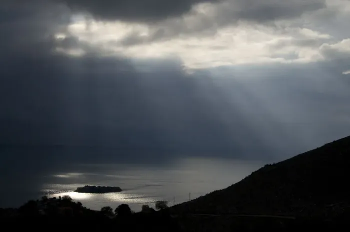 Framed Print : Sun shining through clouds over Lake Skadar near Murici, Lake Skadar National Park Framed Print : Sun shining through clouds over Lake Skadar near Murici, Lake Skadar National Park