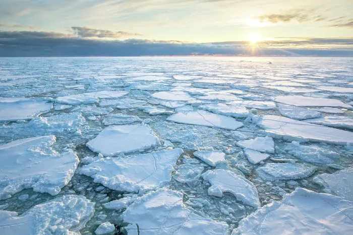 Framed Print : Sunrise over sea ice, Franklin Island, Ross Sea, Antarctica. February, 2023 Framed Print : Sunrise over sea ice, Franklin Island, Ross Sea, Antarctica. February, 2023