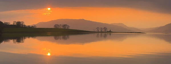 Sunset over Loch Linnhe, Port Appin, nr Oban, Argyll, Scotland, UK