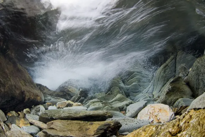 Framed Print : Underwater landscape within a mountain stream, showing water turbulence, Snowdonia NP Framed Print : Underwater landscape within a mountain stream, showing water turbulence, Snowdonia NP