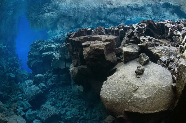 Underwater landscape showing the tectonic boundary between the Eurasian and the North