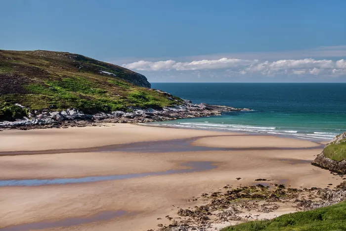 Framed Print : View over Achininver beach, north of Tongue, Sutherland, Northern Scotland, UK. July, 2017 Framed Print : View over Achininver beach, north of Tongue, Sutherland, Northern Scotland, UK. July, 2017