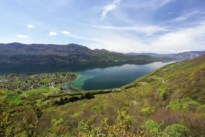 Framed Print : View of the bay of Gresine in spring, Lake Bourget, Alps, Brison-Saint-Innocent, Savoie, France. April, 2016 Framed Print : View of the bay of Gresine in spring, Lake Bourget, Alps, Brison-Saint-Innocent, Savoie, France. April, 2016