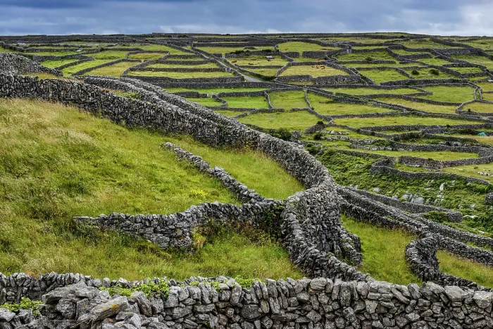 Framed Print : View over countryside with mosaic of drystone walls, Inisheer, Aran Islands, County Galway, Republic of Ireland. June, 2019 Framed Print : View over countryside with mosaic of drystone walls, Inisheer, Aran Islands, County Galway, Republic of Ireland. June, 2019