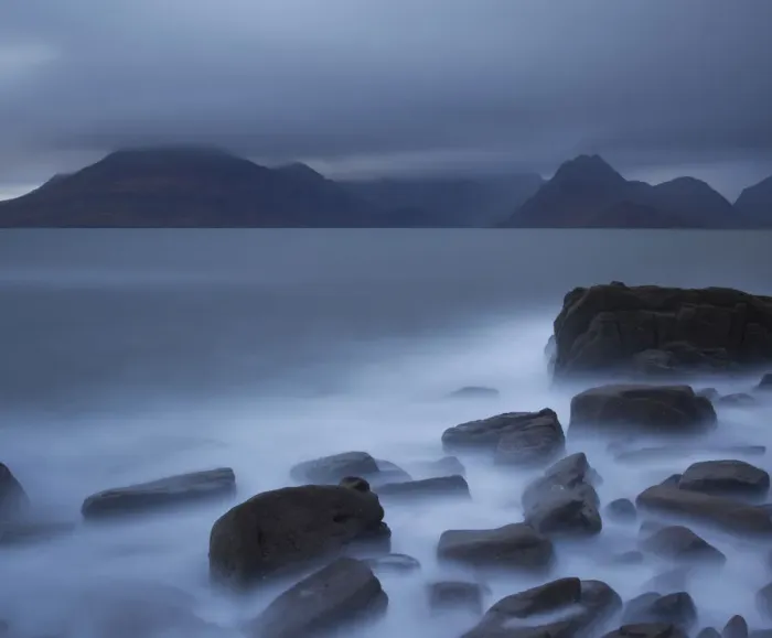 Framed Print : View towards Cuillin range from Elgol Beach. Skye, Scotland, October Framed Print : View towards Cuillin range from Elgol Beach. Skye, Scotland, October