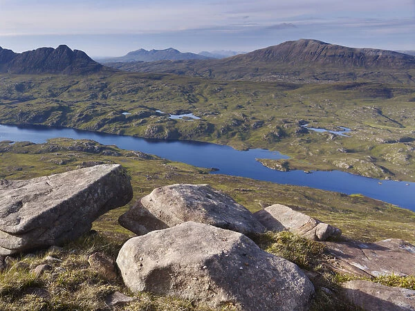 View from Cul Mor towards Suilven, Coigach  /  Assynt SWT, Sutherland, Highlands, Scotland