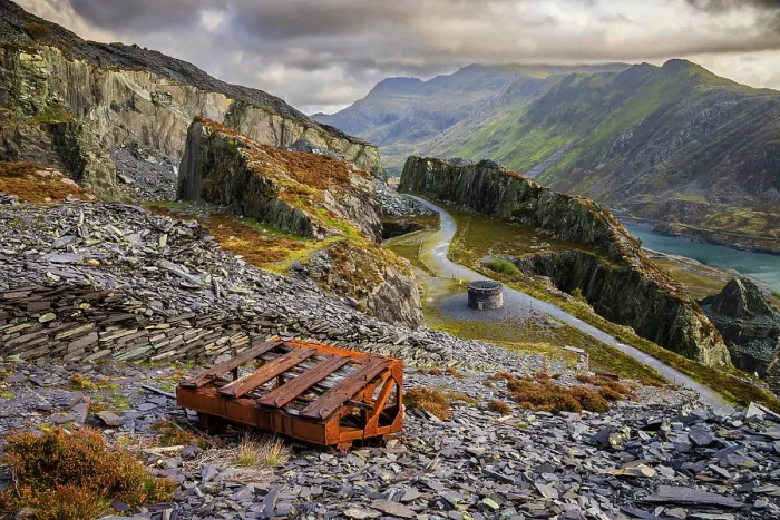 Framed Print : View over Dinorwig Quarry, a disused slate quarry, UNESCO World Heritage Site, Snowdonia / Eryri National Park, Llanberis, Wales, UK. October, 2022 Framed Print : View over Dinorwig Quarry, a disused slate quarry, UNESCO World Heritage Site, Snowdonia / Eryri National Park, Llanberis, Wales, UK. October, 2022