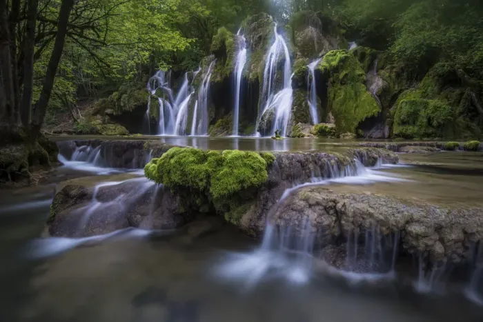 Framed Print : View of La Cascade des Tufs, Les Planches pres Arbois, Jura, France, May 2014