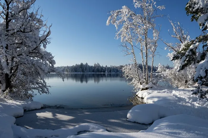 Framed Print : View over Lake Fohnsee in winter, Osterseen, Easter Lakes, Upper Bavaria, Germany. December, 2023 Framed Print : View over Lake Fohnsee in winter, Osterseen, Easter Lakes, Upper Bavaria, Germany. December, 2023