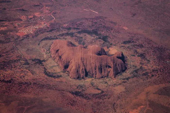 Framed Print : View from plane of Ayers Rock (Uluru), Northern Territory, Australia, November Framed Print : View from plane of Ayers Rock (Uluru), Northern Territory, Australia, November