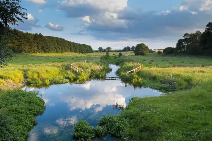 Framed Print : View of the River Stiffkey, Warham Village, Norfolk, England, July Framed Print : View of the River Stiffkey, Warham Village, Norfolk, England, July