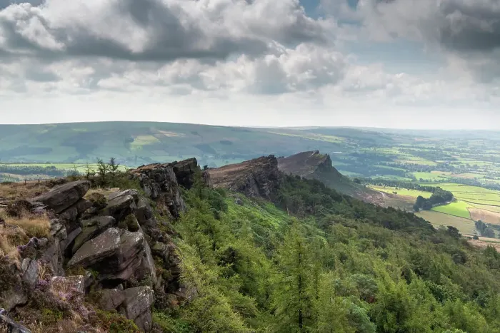 Framed Print : View along the Roaches Ridge towards the distinctive hill, Hen Cloud. The ridge is an escarpment of dipping Carboniferous, Namurian Sandstone, near Leek, Staffordshire, UK. August, 2022 Framed Print : View along the Roaches Ridge towards the distinctive hill, Hen Cloud. The ridge is an escarpment of dipping Carboniferous, Namurian Sandstone, near Leek, Staffordshire, UK. August, 2022