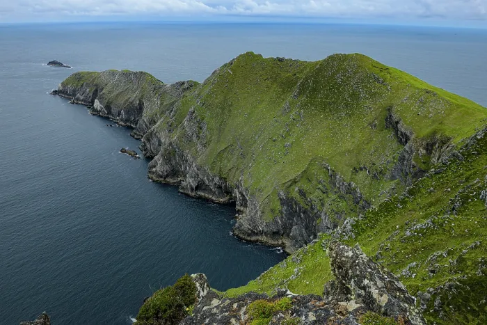 Framed Print : View to sea along the Achill Head cliffs on west peninsula, Achill Island, County Mayo, Republic of Ireland. June, 2019 Framed Print : View to sea along the Achill Head cliffs on west peninsula, Achill Island, County Mayo, Republic of Ireland. June, 2019