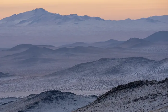 Framed Print : View over snow-covered Margaz Mountains, Western Mongolia. November, 2024 Framed Print : View over snow-covered Margaz Mountains, Western Mongolia. November, 2024