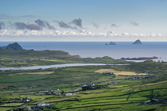 Framed Print : View of Valentia Island from Geo Kaun mountains, Iveragh Peninsula, County Kerry, Republic of Ireland. June, 2022 Framed Print : View of Valentia Island from Geo Kaun mountains, Iveragh Peninsula, County Kerry, Republic of Ireland. June, 2022