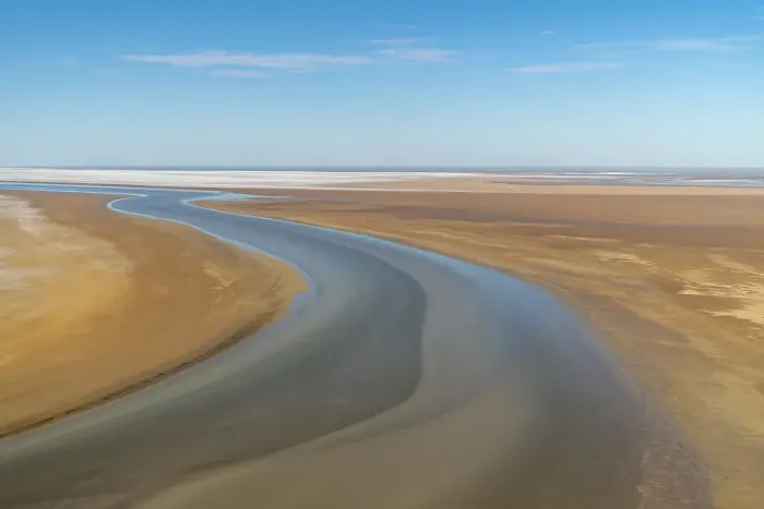 Framed Print : Water flowing into Lake Eyre North, South Australia, March 2022 Framed Print : Water flowing into Lake Eyre North, South Australia, March 2022