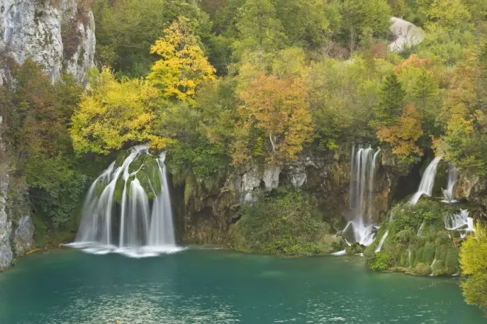 Framed Print : Waterfalls in autumn, Milanovac lake, Lower lakes, Plitvice Lakes NP, Croatia, October Framed Print : Waterfalls in autumn, Milanovac lake, Lower lakes, Plitvice Lakes NP, Croatia, October
