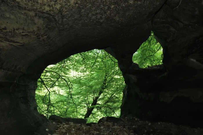Framed Print : Wlkeschkummer, small cave, Echternach, Mullerthal, Luxembourg, May 2009 Framed Print : Wlkeschkummer, small cave, Echternach, Mullerthal, Luxembourg, May 2009