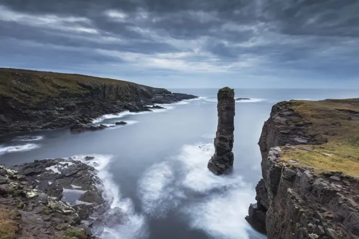 Framed Print : Yesnaby sea stack in stormy light, Orkney, Scotland, October 2014 Framed Print : Yesnaby sea stack in stormy light, Orkney, Scotland, October 2014
