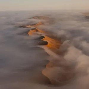 Aerial Print of Fog over the Namib Desert Aerial Print of Fog over the Namib Desert